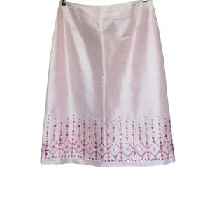 Oscar de la Renta Pink Embellished Midi Skirt A-Line Cocktail